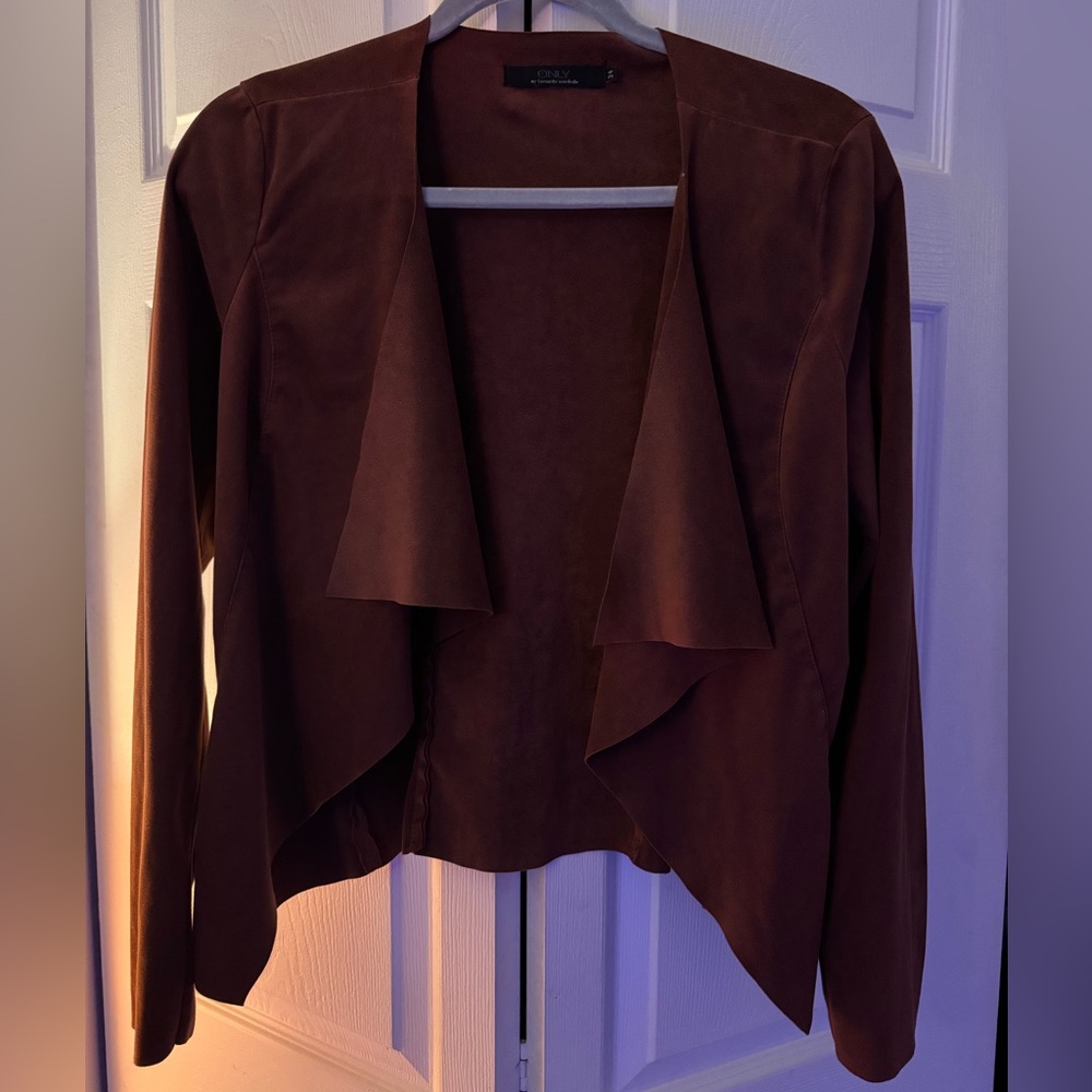 Breezy Burgundy Suede Cardigan